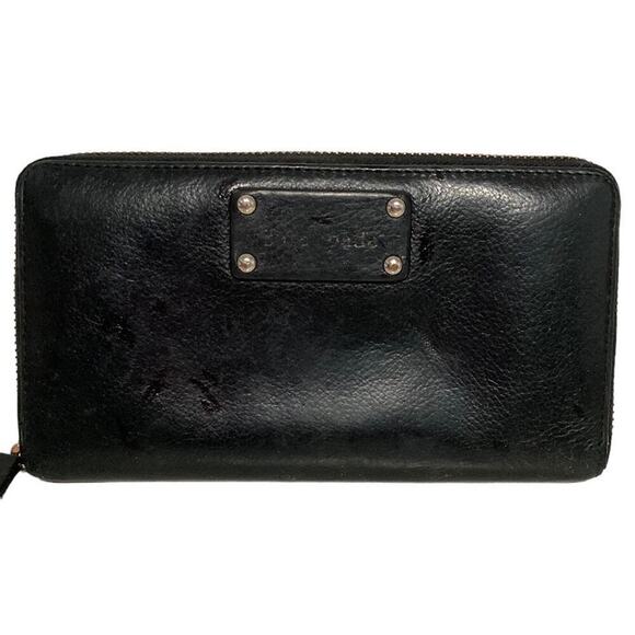 KATE SPADE Berkshire Black Leather Zip Around Wallet - Picture 1 of 12